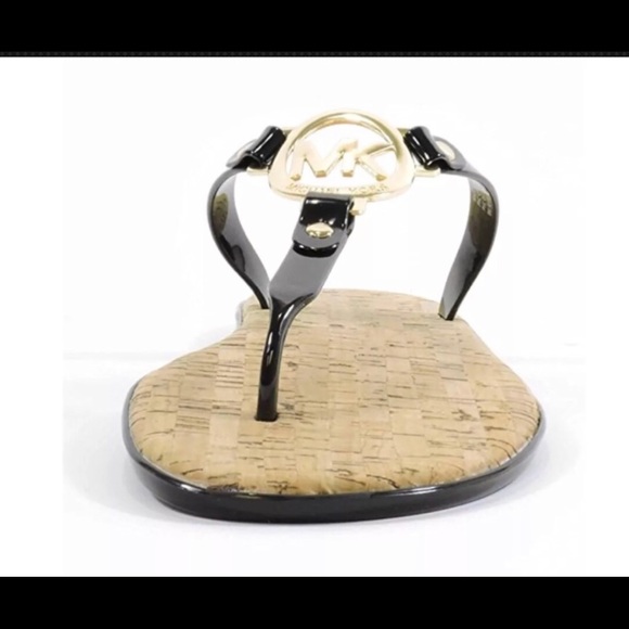 michael kors black jelly thong sandals